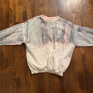 Vintage national wildlife federation all over print sweater size large